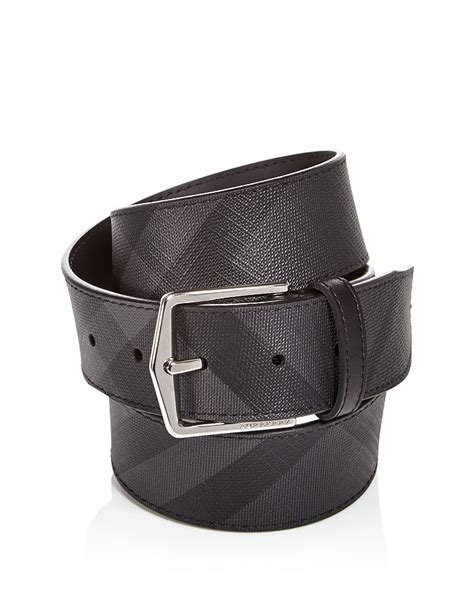 Burberry Men's Joe London Check Leather Belt Men